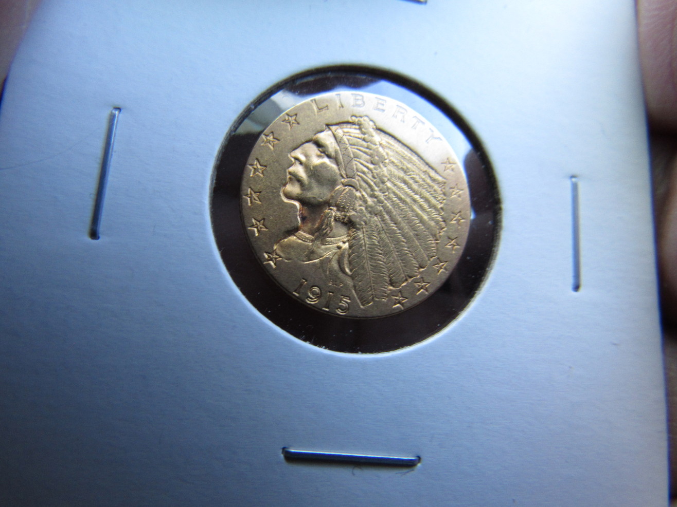 1915-$2.50-Gold-Indian-Ungraded-Raw