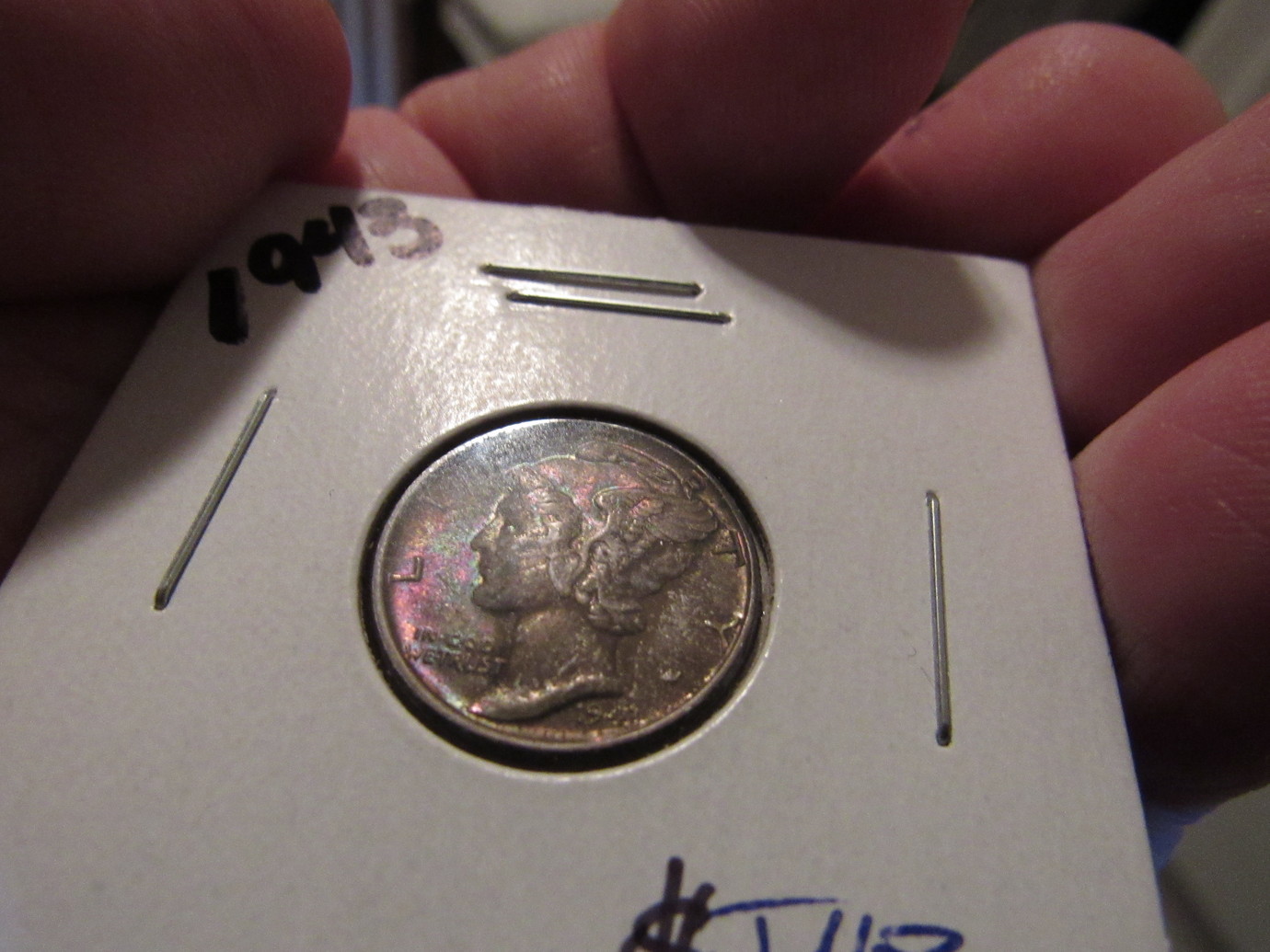 1943-Dark-Toned-Mercury-Dime-With-Some-Color