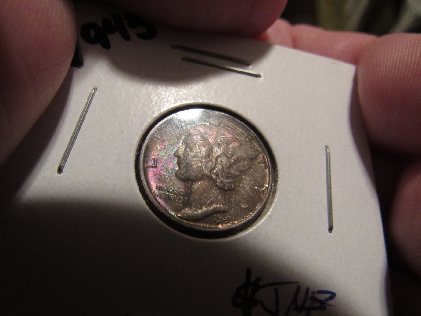 1943-Dark-Toned-Mercury-Dime-With-Some-Color