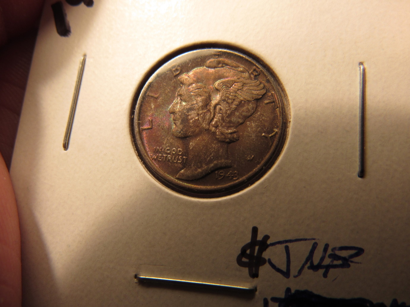 1943-Dark-Toned-Mercury-Dime-With-Some-Color