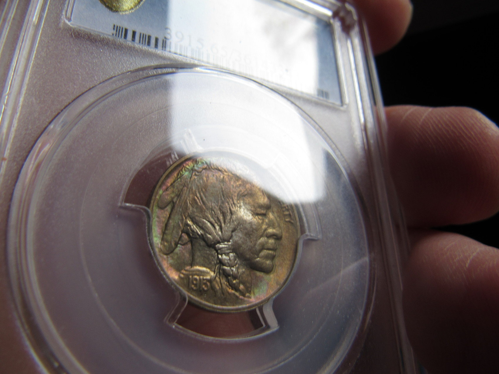 1913-Monster-Rainbow-Toned--Buffalo-Nickel-Type-I-Obverse-And-Reverse