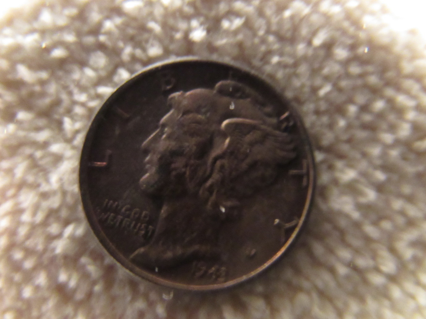 1943-Dark-Toned-Mercury-Dime-With-Some-Color