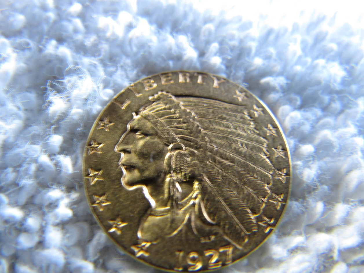 1927-&1928-Around-AU-Raw-$2.50-Gold-Indians