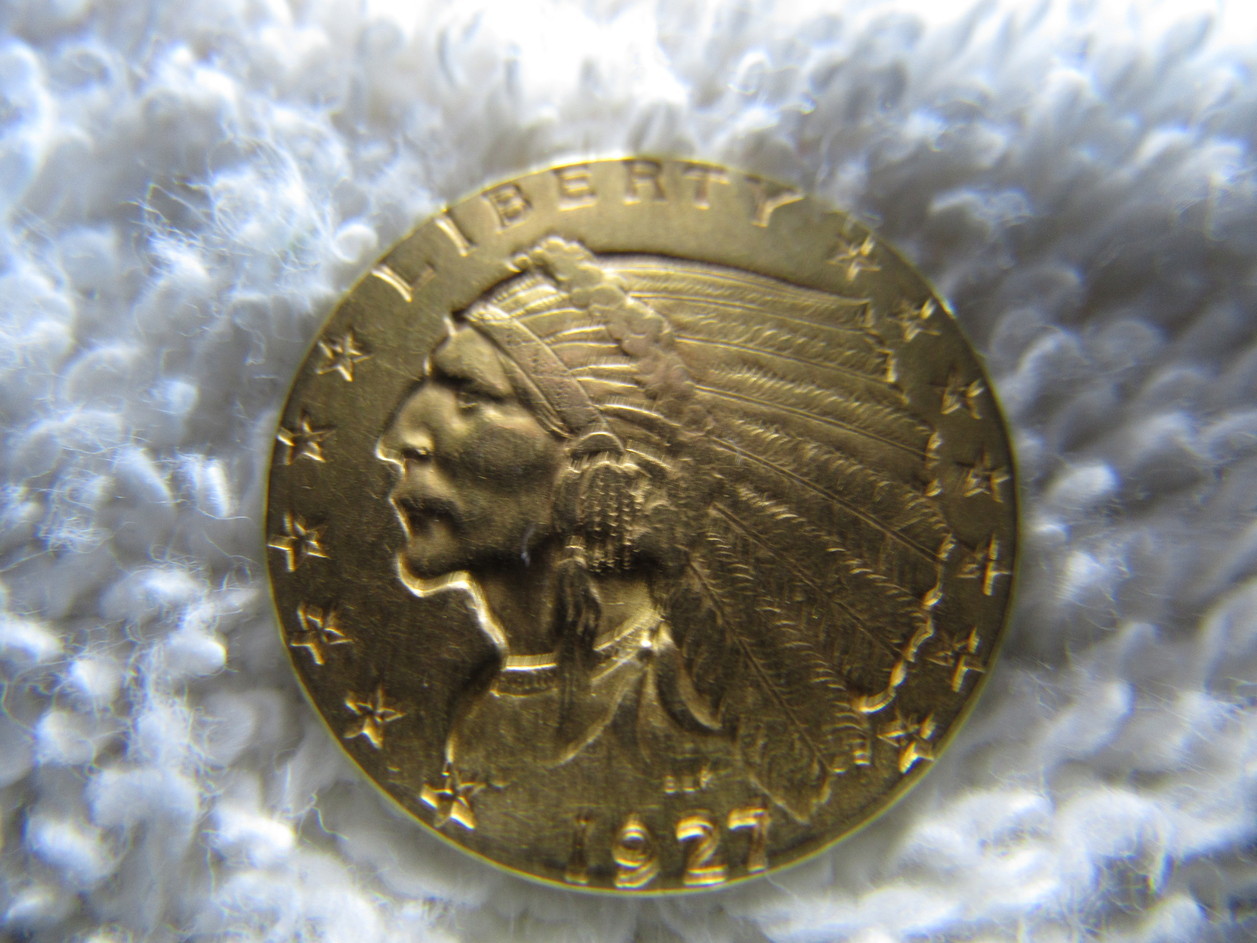 1927-&1928-Around-AU-Raw-$2.50-Gold-Indians