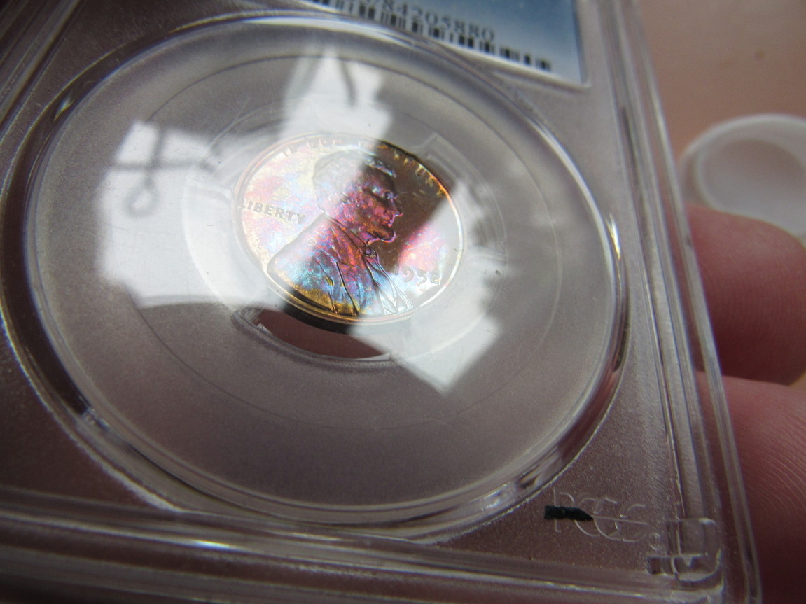 1954-PR-64RB-Lincoln-Cent-Pop-3/2-And-1961-PR-67RD-Lincoln-Cent-With-Color