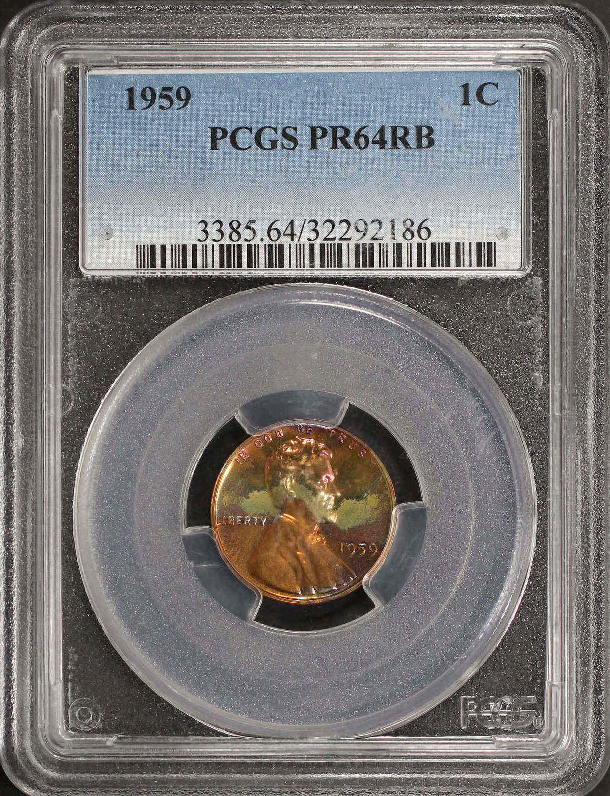 1954-PR-64RB-Lincoln-Cent-Pop-3/2-And-1961-PR-67RD-Lincoln-Cent-With-Color