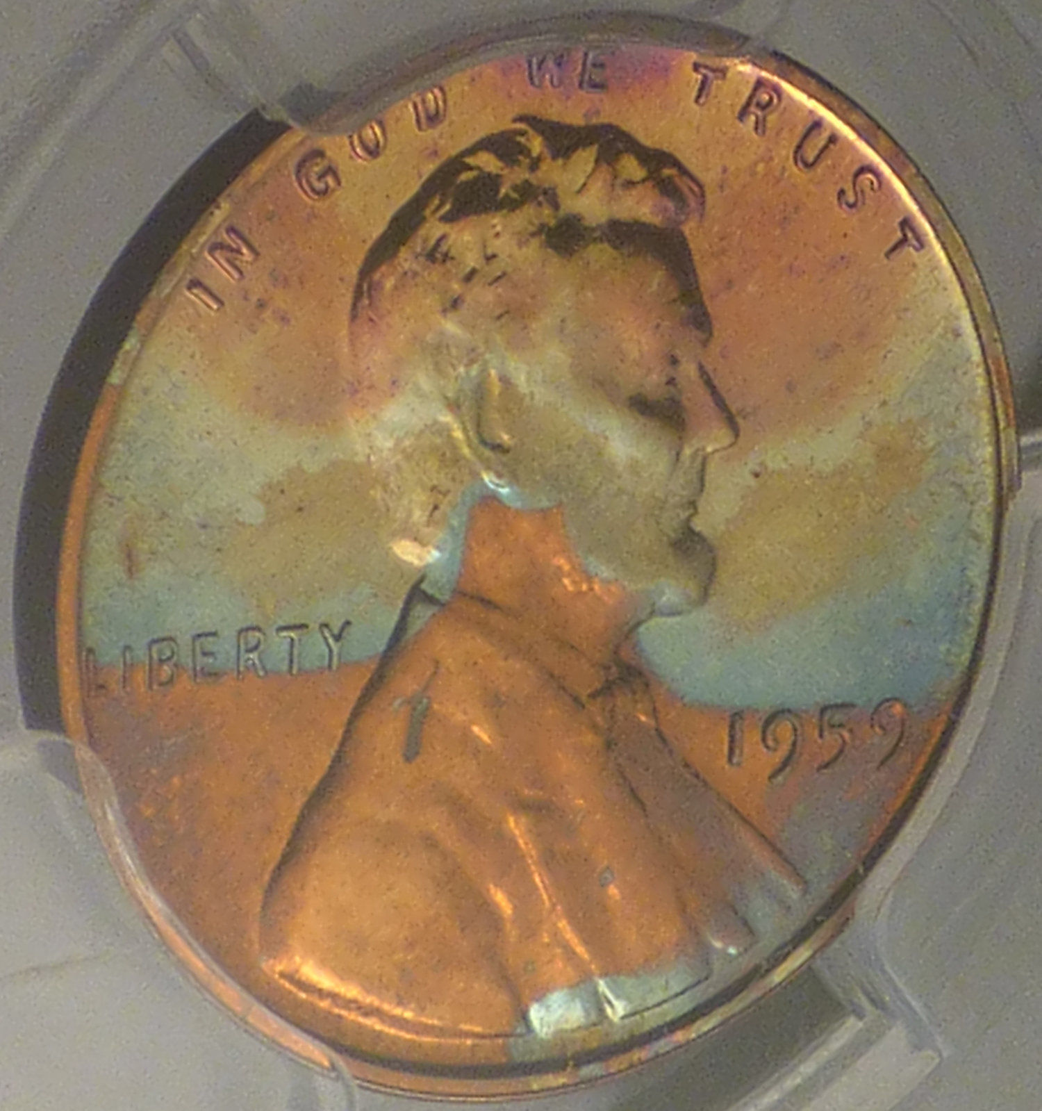 1954-PR-64RB-Lincoln-Cent-Pop-3/2-And-1961-PR-67RD-Lincoln-Cent-With-Color