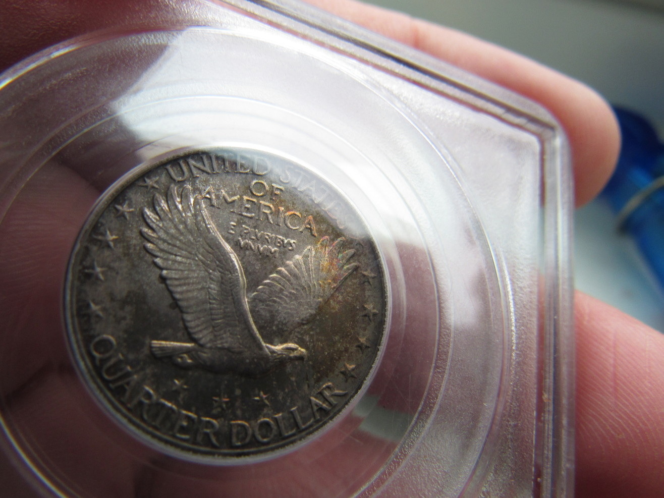 1925-Standing-Liberty-Quarter-Fh-With-Colorful-Reverse-In-OGH