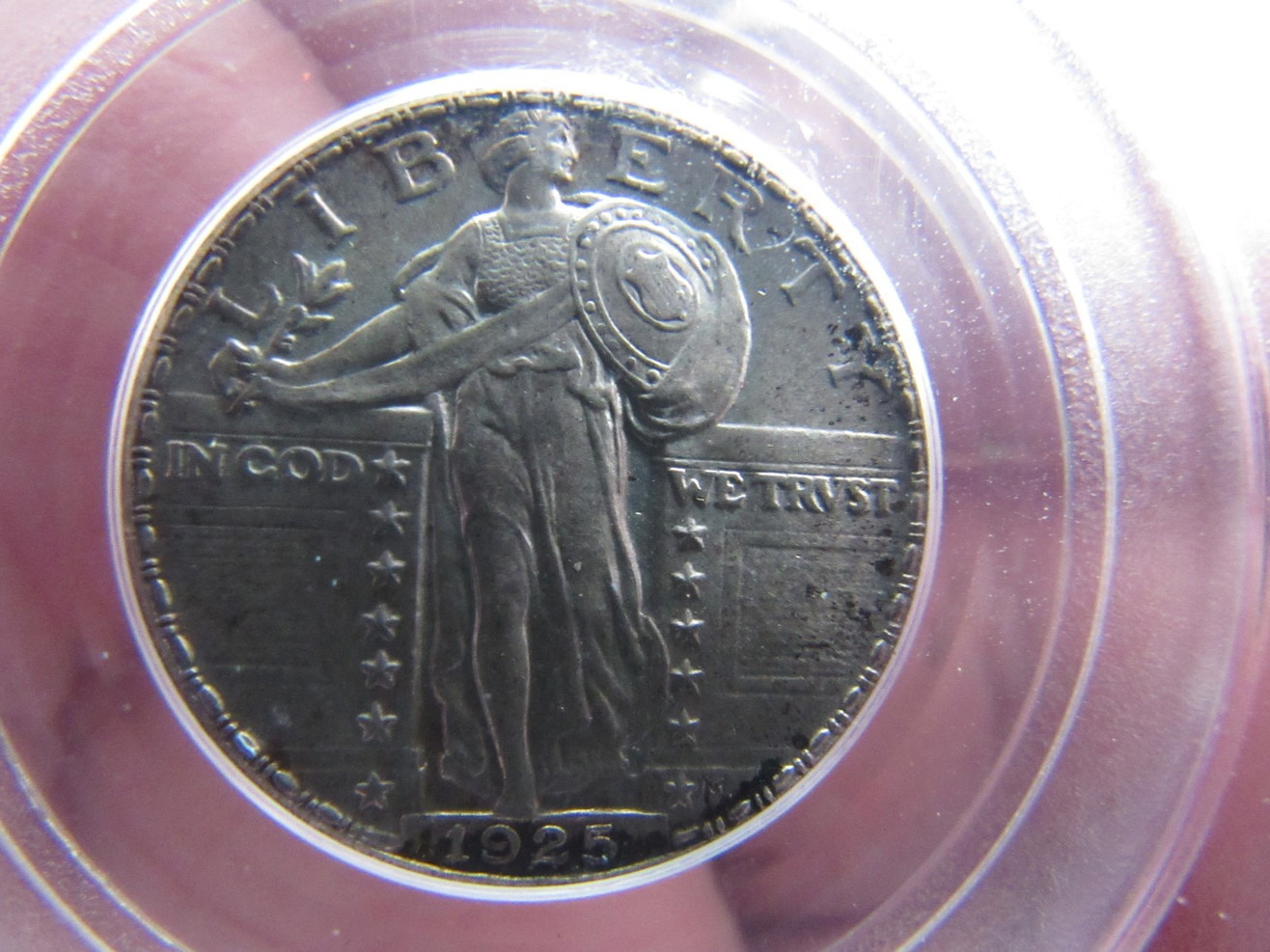 1925-Standing-Liberty-Quarter-Fh-With-Colorful-Reverse-In-OGH