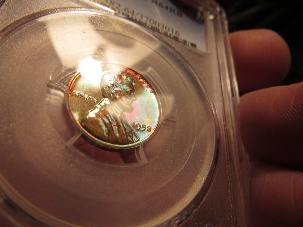 1954-PR-64RB-Lincoln-Cent-Pop-3/2-And-1961-PR-67RD-Lincoln-Cent-With-Color