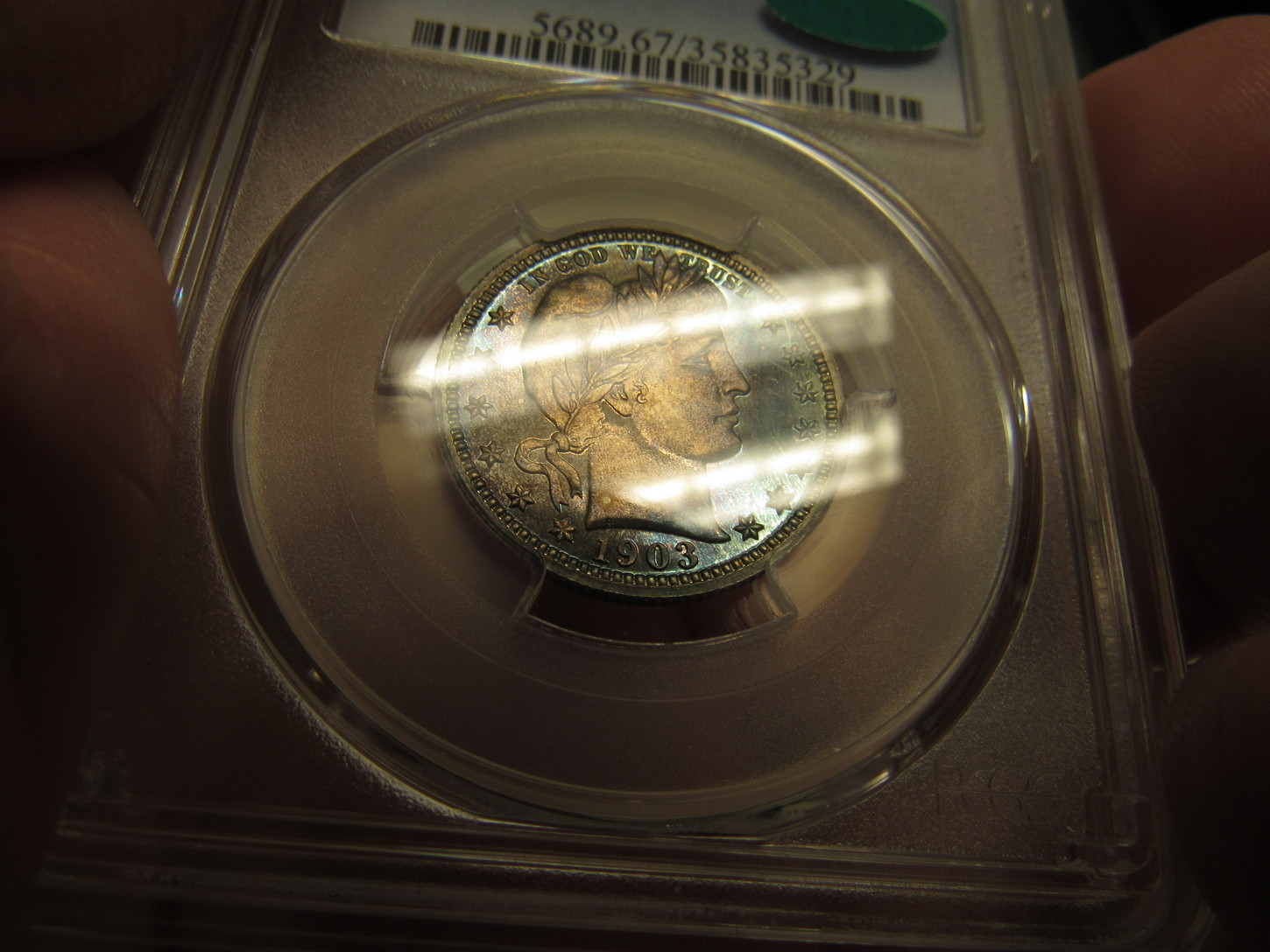1903-Proof-67-Barber-Quarter-Cac...nicely-Toned