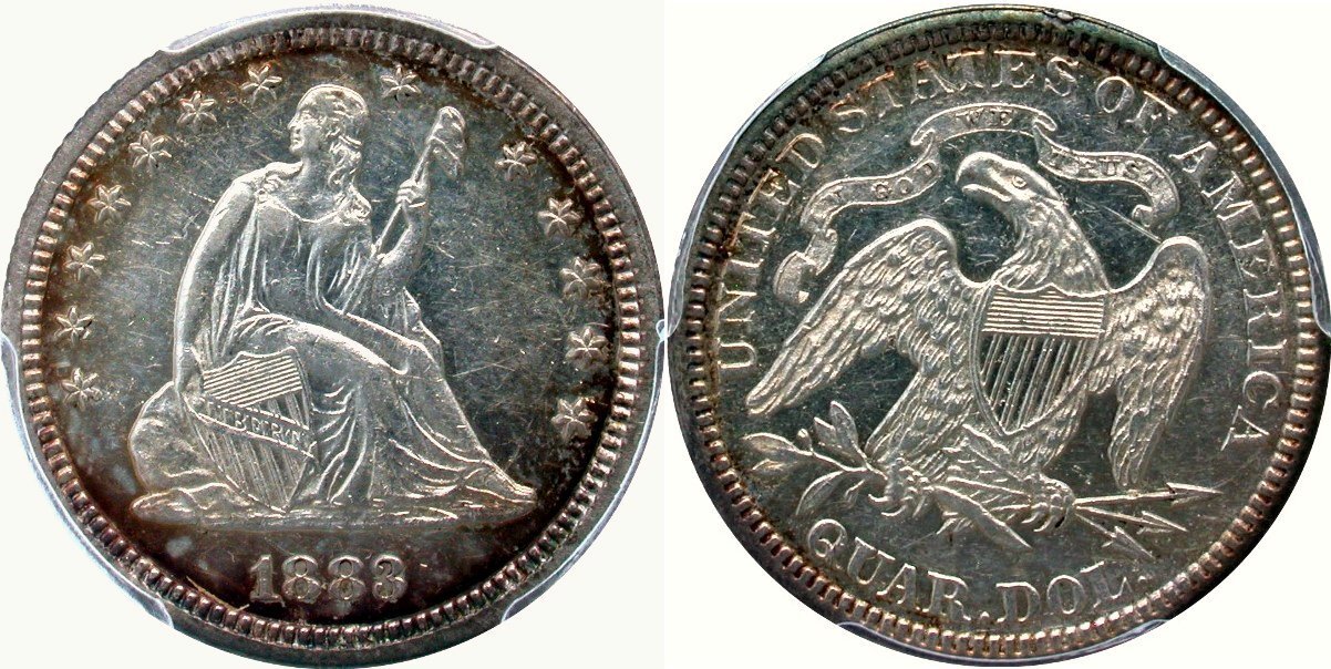 1883-PF-55-Seated-Liberty-Quarter