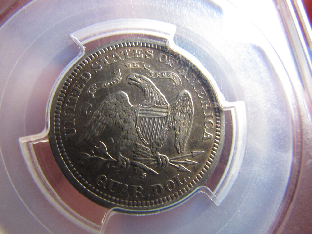 1873-S-Seated-Liberty-Quarter-AU-55-With-Arrows