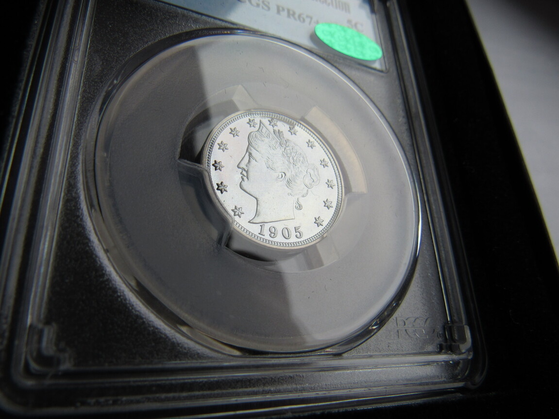 1905-PCGS-PF-67+-V-Nickel-CAC-Ex:-Hansen