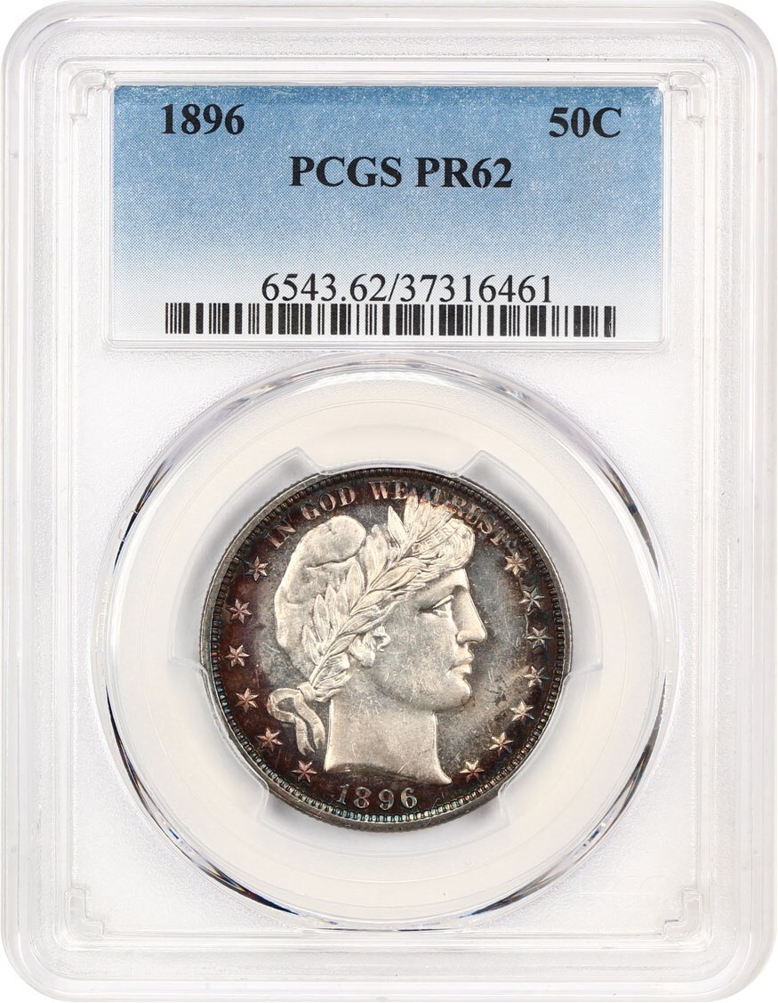 1896-PCGS-PF-62-Half-Dollar-Nice-Color