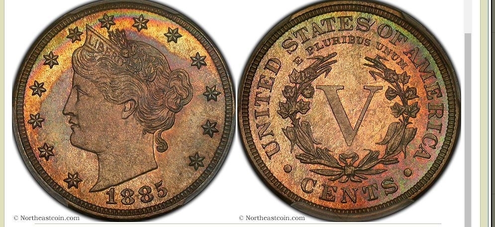 1885--PCGS-PF-66-Liberty-Nickel-Color
