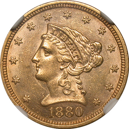 1880-NGC-MS-60-Gold-Liberty-Quarter-Eagle