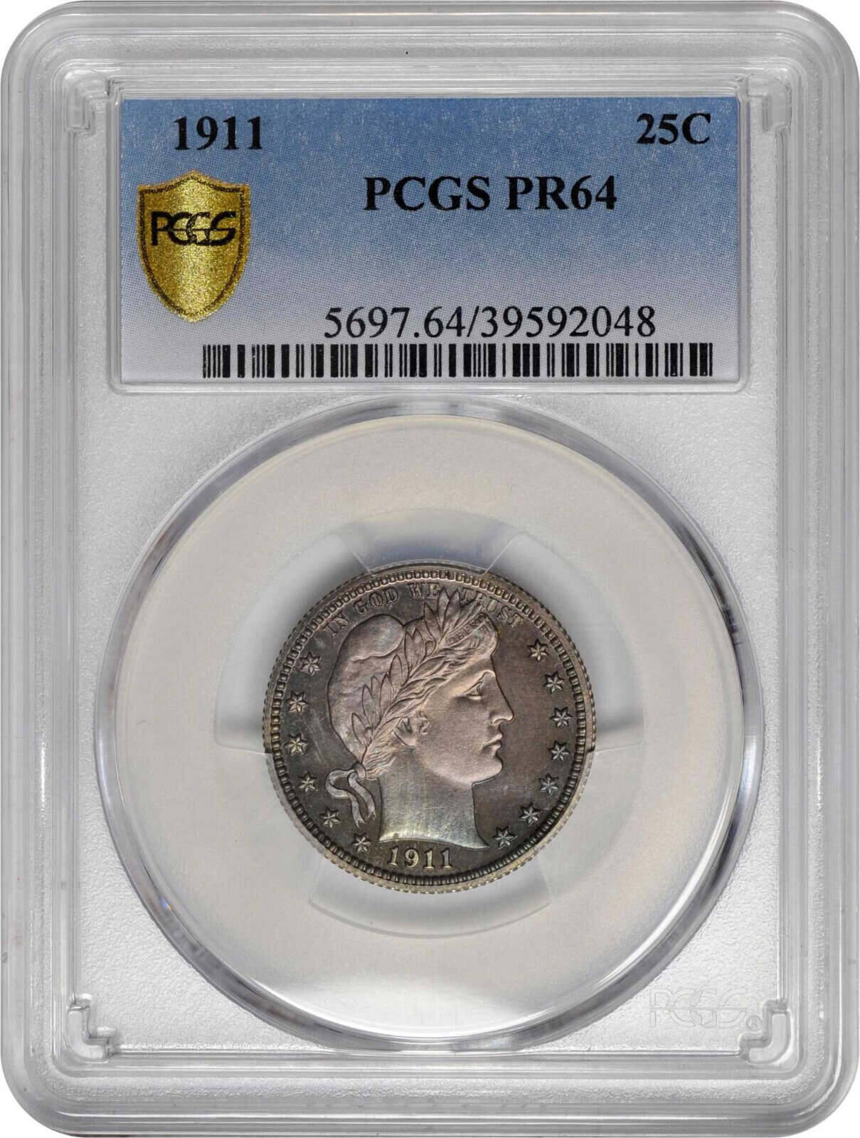 1911-PCGS-PF-64-Barber-Quarter-Color