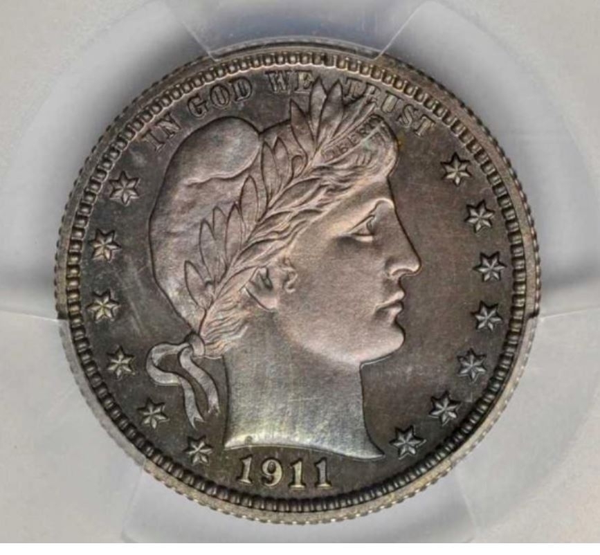 1911-PCGS-PF-64-Barber-Quarter-Color