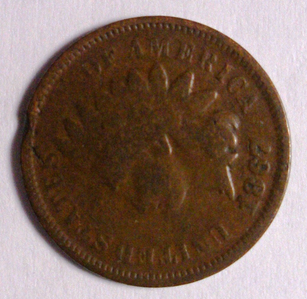 1867/67-Indian-Head-Cent-With-Strikethrough-Error