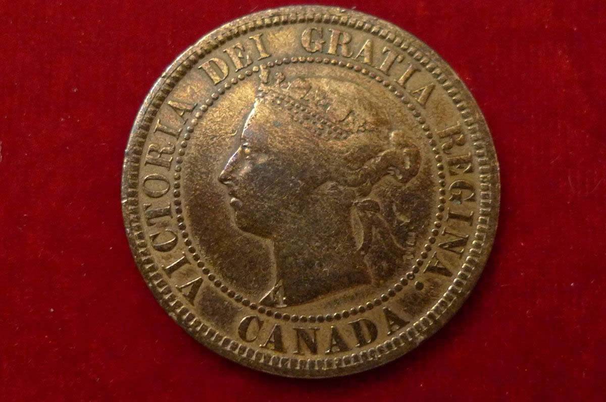 1888-Canada,-One-Cent-,-Counterstamped-Coin-?