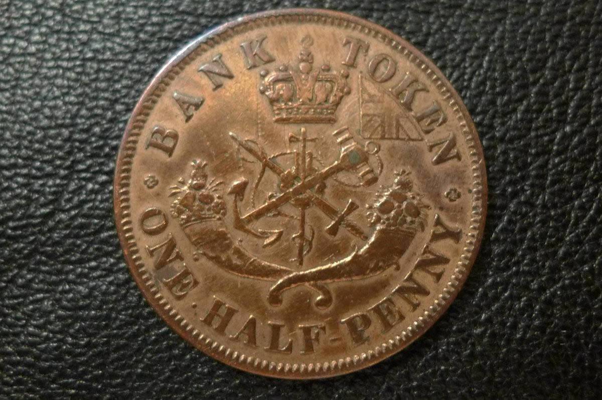 1854-Upper-Bank-Token-Half-Penny
