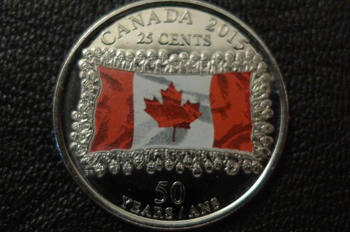 2015-CDN-Flag-Coloured-Quarters-In-Circulation