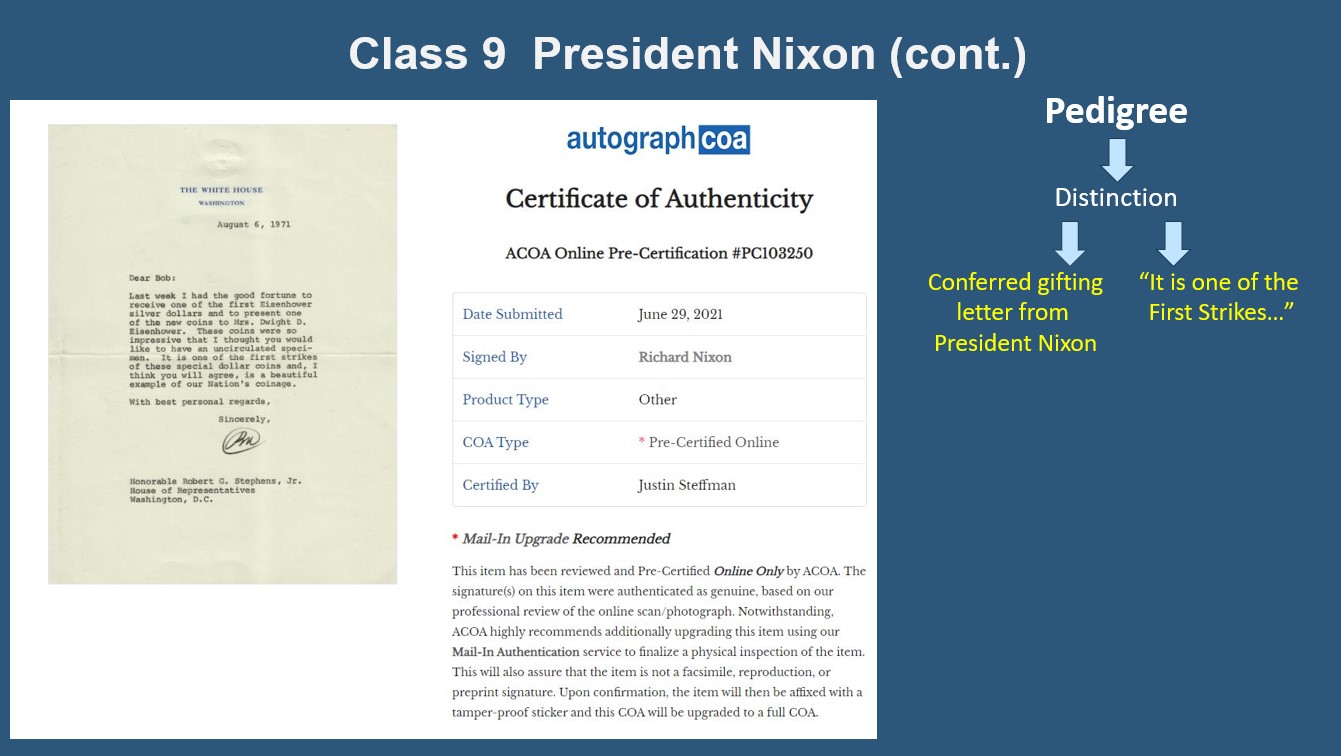 1971-Eisenhower-Silver-Dollar-With-President-Nixon-Pedigree