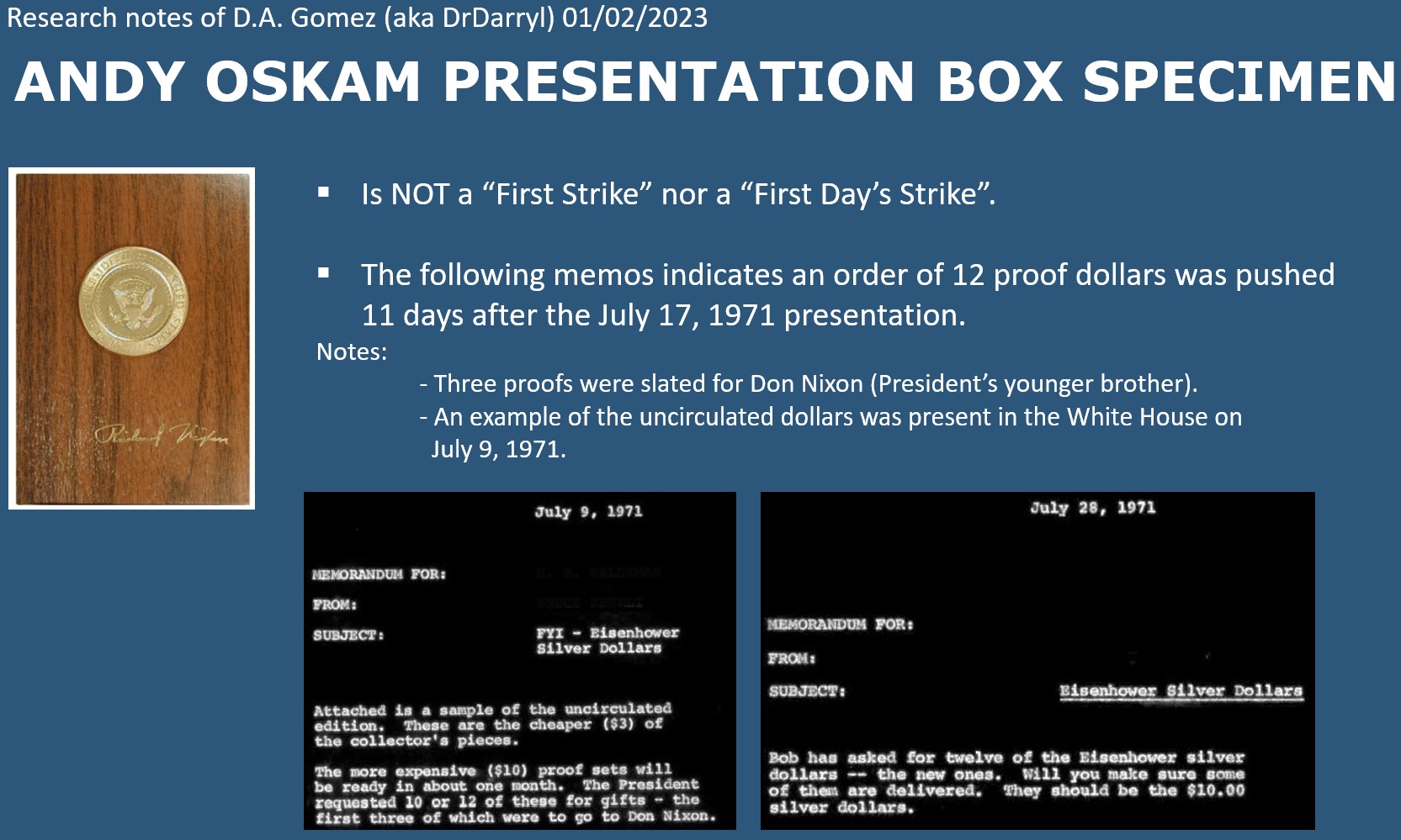 1971-S-Proof-Eisenhower-Dollar:-A-First-Strike,-First-Day's-Strike,-And-Presentation-Specimen