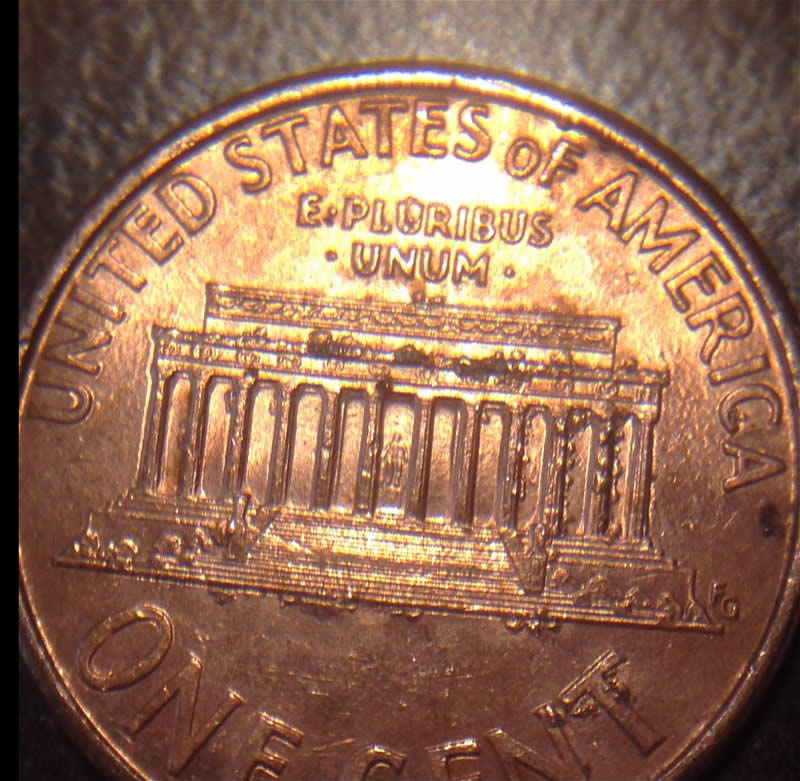 1993-D-Error-Penny-With-Metal-Bits