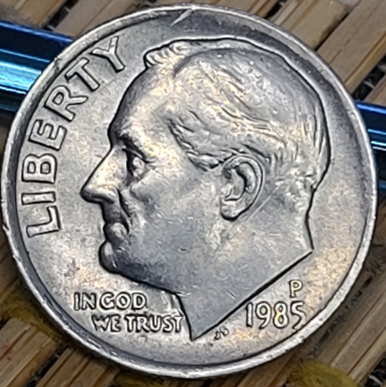 1985-P-Dime-Clashed-Die-Error