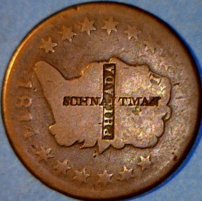1857-Flying-Eagle-1c-W/-D.s.-Parker-Counterstamp-Uncirculated!