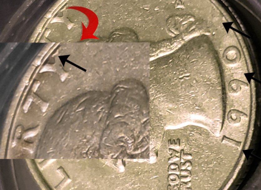 1990-P-Quarter-Doubling-,-Possible-Struck-Over-1970-D