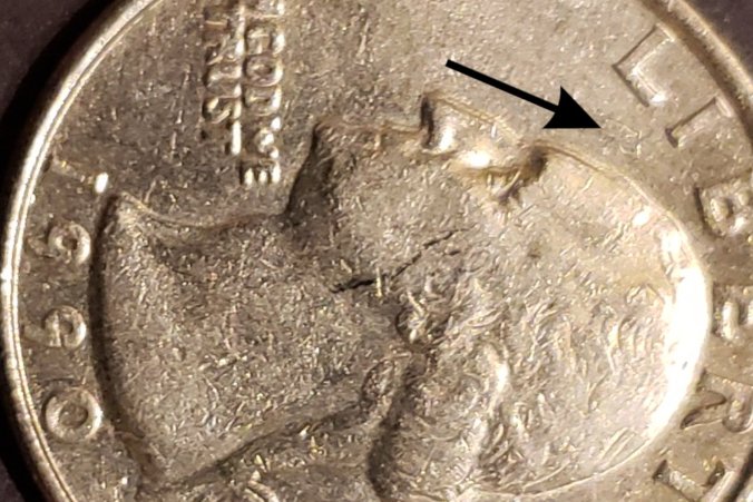 1990-P-Quarter-Doubling-,-Possible-Struck-Over-1970-D