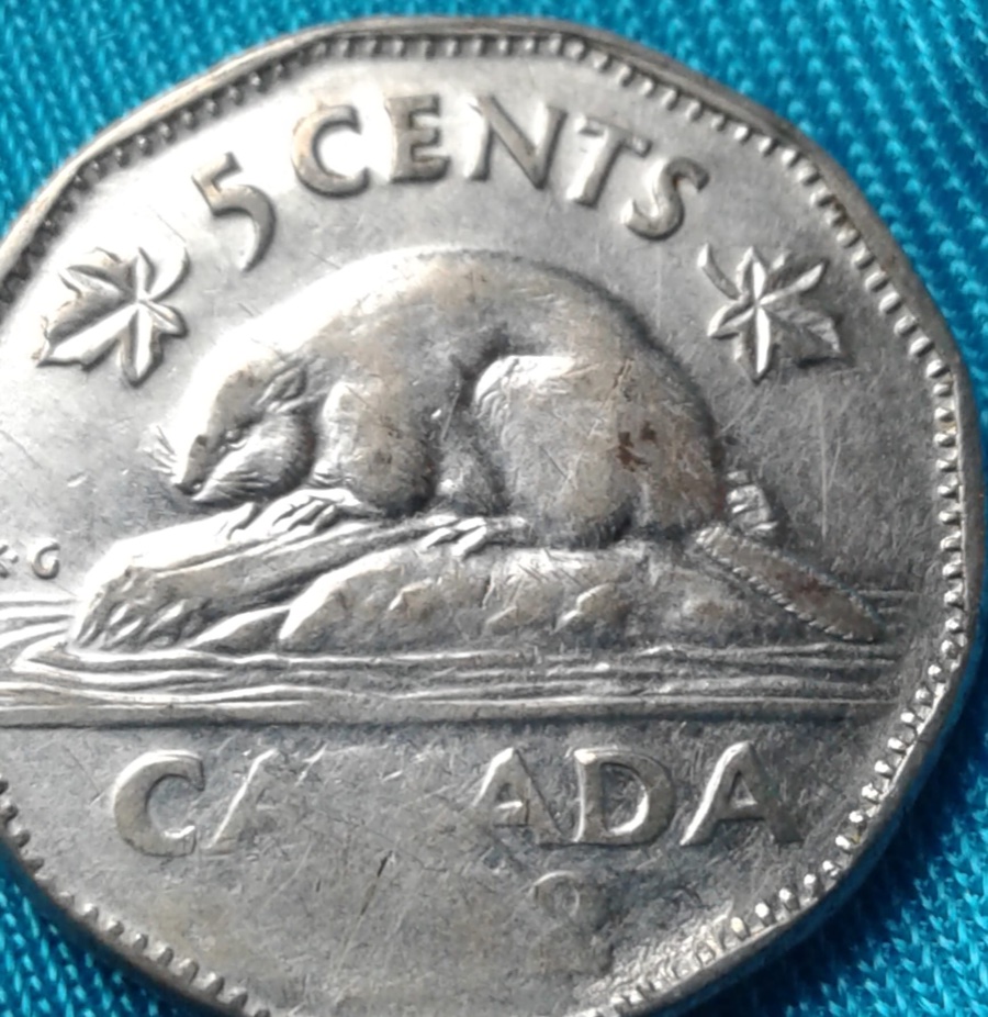 Canada-5-Cent.-Possible-Partial-Grease-Filled?