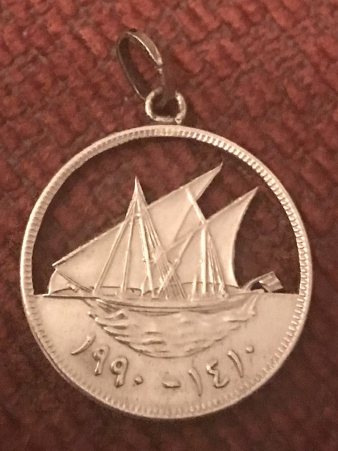 Kuwait-Coin-Made-Into-Pendant