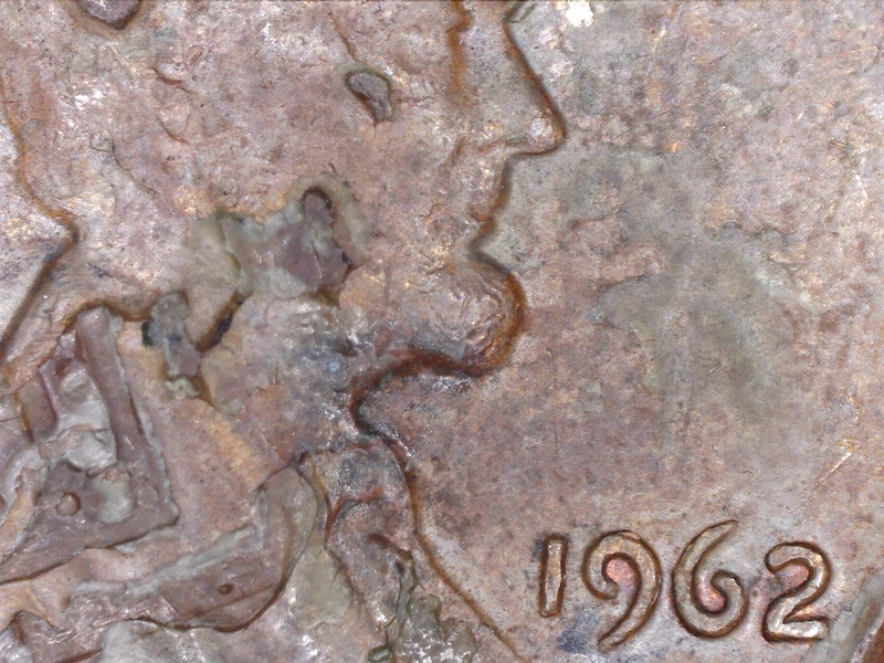 1962-Lincoln-Cent-With-Unique-Damage