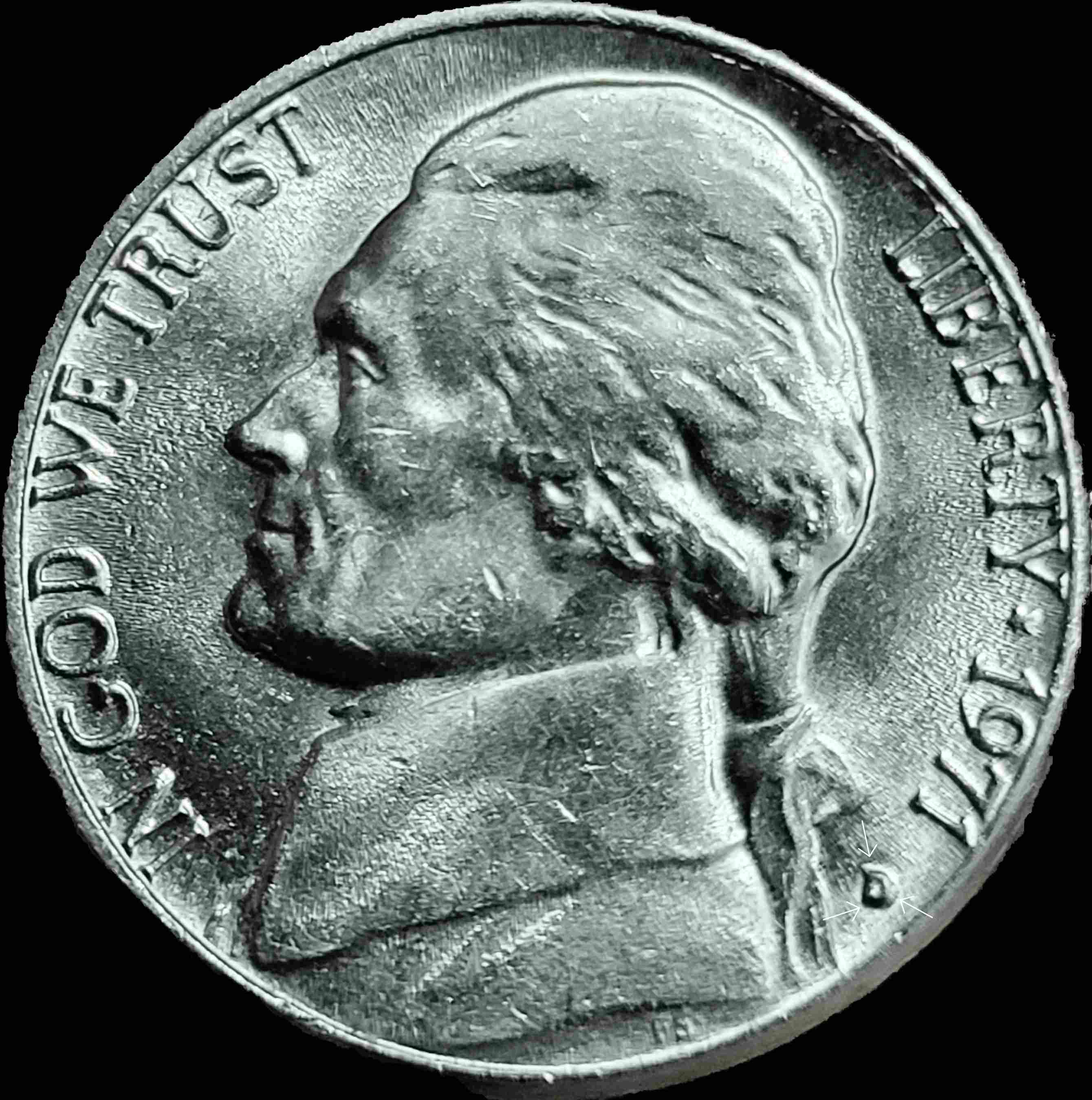 1971-Nickel-DDD?-Possibly-DD-On-Reverse-Side