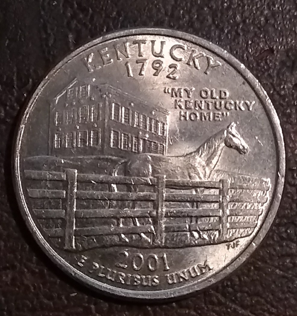 2001-P-Kentucky-Quarter-Obverse-Clad-And-Reverse-Alot-Of-Die-Clashes-?