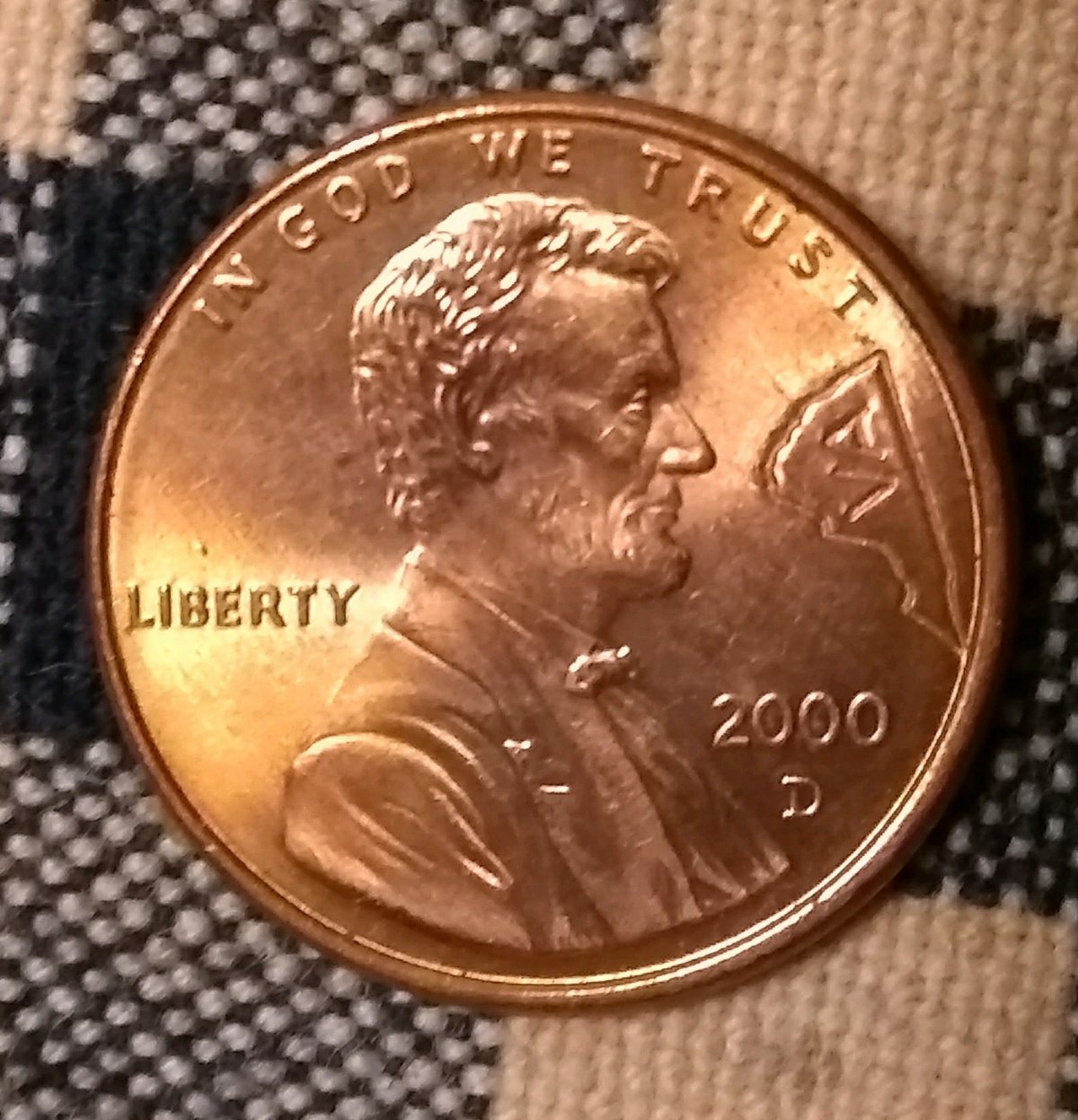 2000-D-Penny-With-VA-State-Stamped-On