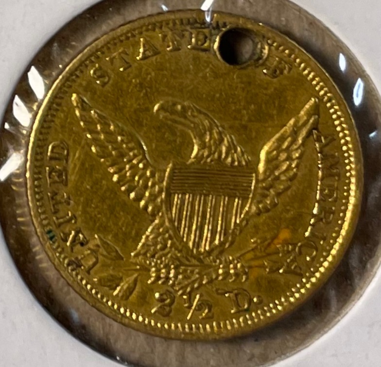 1839-O-Quarter-Eagle-With-Hole-Auth/Grade