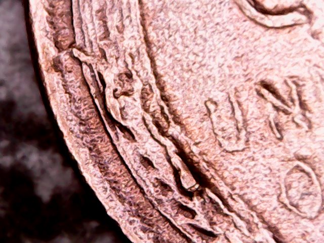1952-Lincoln-Penny,-Unusual-Surface