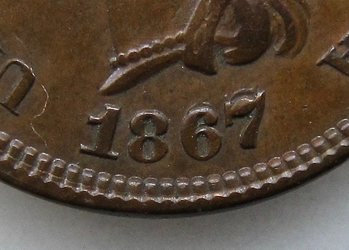 1867/67-Indian-Head-Cent-For-Grading