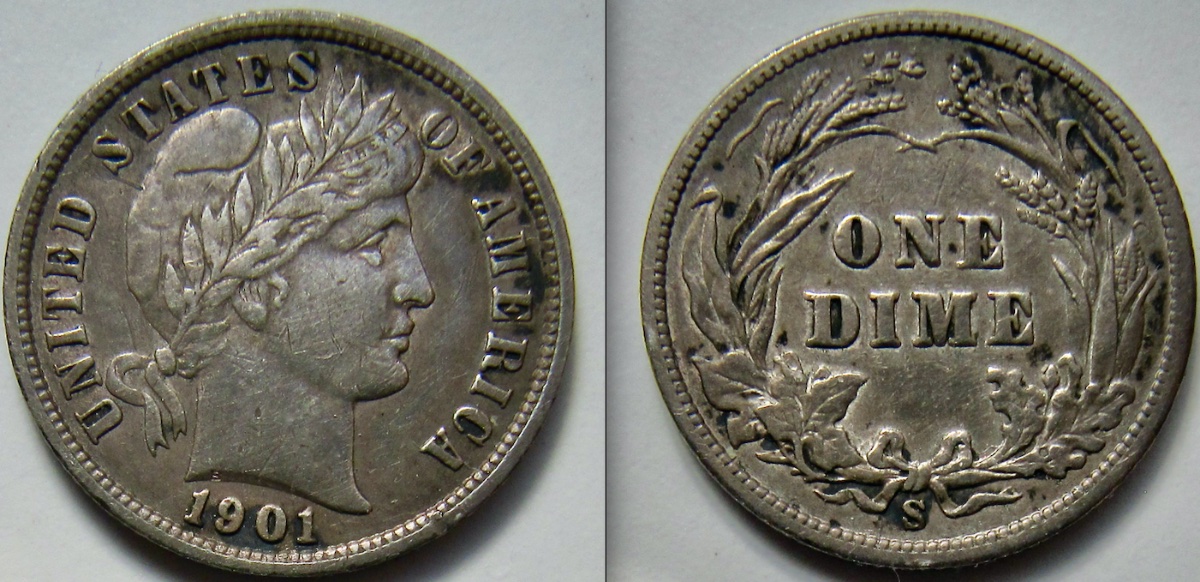 Two-San-Francisco-Mint-Barber-Dimes-For-Grading:-1892-S-And-1901-S