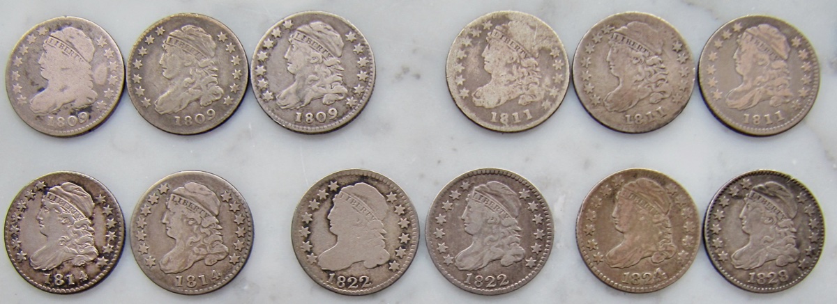 A-Few-Scarce-Capped-Bust-Dimes.