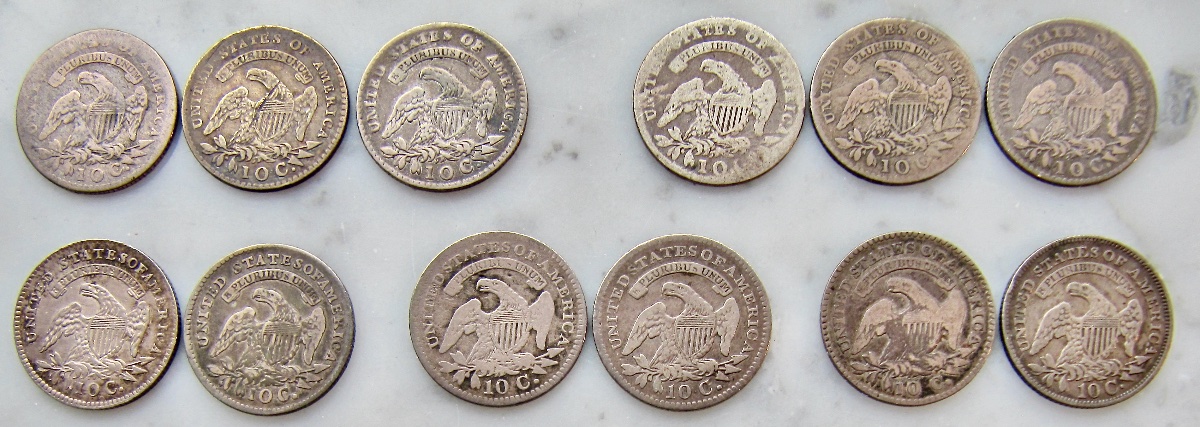 A-Few-Scarce-Capped-Bust-Dimes.