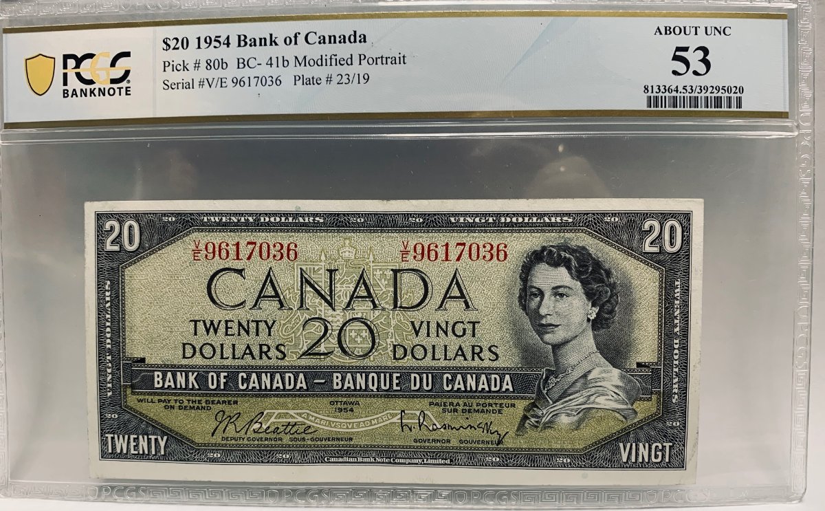 1954-$20-Modified-Portrait-Bc-41-B-Back-From-The-New-PCGS-Banknote.