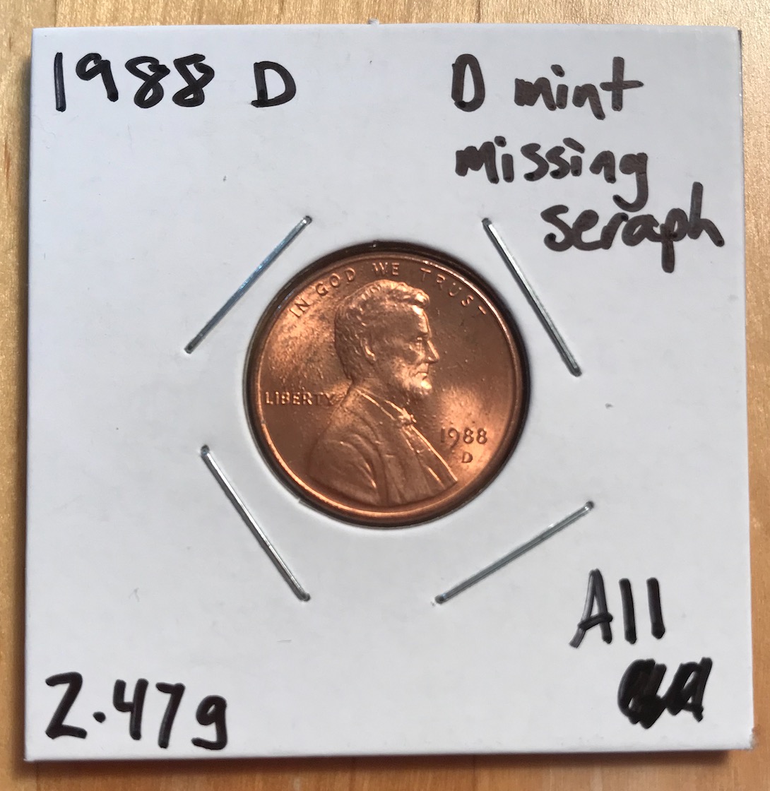 1988-Lincoln-Penny---D-Mint-Mark-Missing-Top-Serif---Anyone-Seen-This-Before?