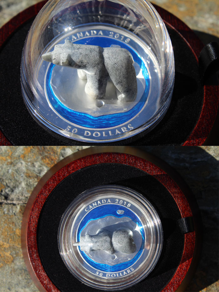 RCM-New-Release:-2018-5-Oz.-Pure-Silver-Coin---Polar-Bear-Soapstone-Sculpture