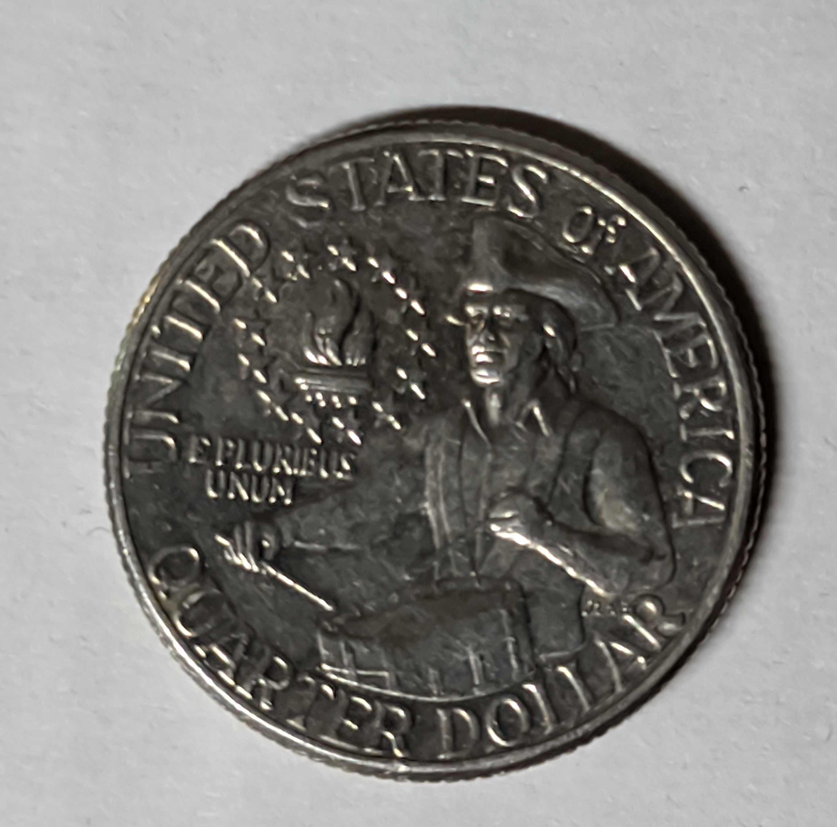 Fused-Fingers-On-A-Bicentennial-Quarter-1976-D